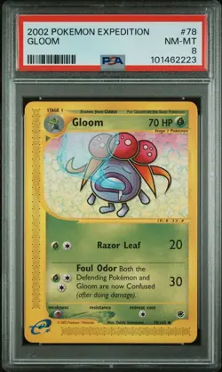 2002 Pokemon Expedition 78 Gloom PSA 8 NM-MT - Image 1