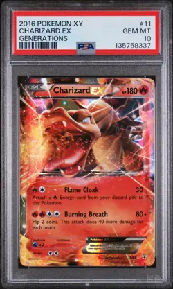 2016 POKEMON XY GENERATIONS #11 CHARIZARD EX PSA 10 NEW CERT LOW POP - Image 1