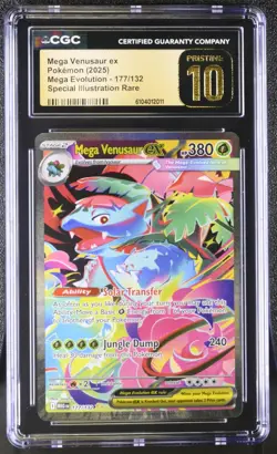 2025 Pokemon Mega Evolution Mega Venusaur Ex #177 SIR - PRESTINE 10 - Image 1