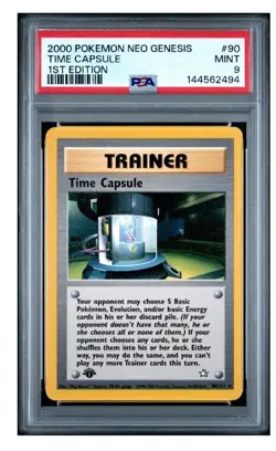 PSA 9 Pokemon 1st Edition Neo Genesis Time Capsule - Image 1