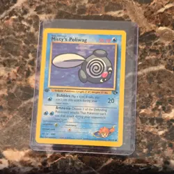 Pokemon Misty's Poliwag 1st Edition Gym Challenge 89/132 50 HP Common English - Image 1
