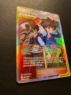 Red & Blue Full Art Trainer 234/236 Cosmic Eclipse Tag Team Pokemon English MINT - Image 2