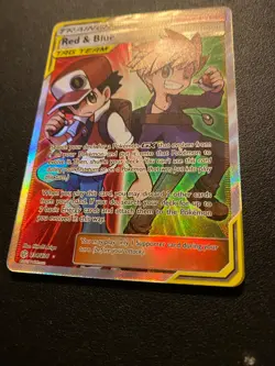 Red & Blue Full Art Trainer 234/236 Cosmic Eclipse Tag Team Pokemon English MINT - Image 3