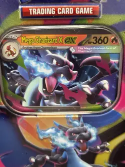Pokemon Mega Charizard ex New Sealed Tin Box - Charizard X - 4 Booster Packs - Image 2