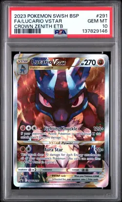 PSA 10 LUCARIO VSTAR SWSH291 BLACK STAR PROMO CROWN ZENITH ETB POKEMON 😍 - Image 1