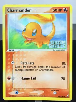 Pokemon Charmander 48/100 Reverse Holo EX Crystal Guardians 2006 LP/MP - Image 1