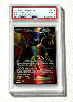 PSA 9 MINT Umbreon EX Full Art #119 XY Fates Collide Pokemon 2016 - Image 1
