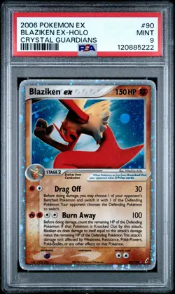 2006 POKEMON EX CRYSTAL GUARDIANS #90 BLAZIKEN EX-HOLO PSA 9 - Image 1