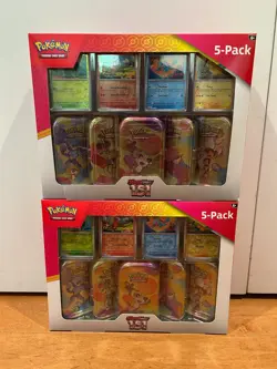 Pokemon TCG Scarlet & Violet 151 Costco TWO 5 Pack Mini Tins Boxes S&V - Sealed - Image 2