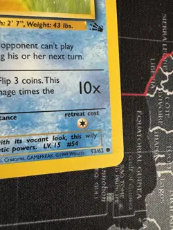 Pokemon Psyduck #53/62 First Edition Fossil Set Mint/NM Condition Vintage 1999 - Image 4