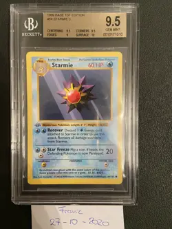 Pokemon 1st edition shadowless POP 6 Starmie BGS 9.5 - Image 1