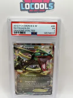 2012 POKEMON BLACK & WHITE DRAGONS EXALTED RAYQUAZA EX 85 PSA 1 - Image 1