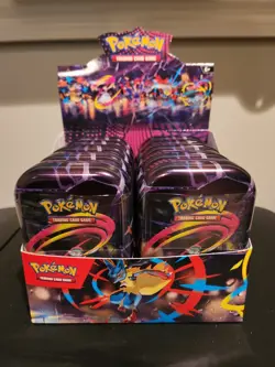 Lot of 10 Sealed Mini Tins Pokemon TCG Mega Evolution Mega Heros W/ Display Box - Image 1