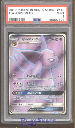Pokemon Card PSA 9 Espeon GX Full Art 140/149 Sun & Moon SM Base Set 2017 - Image 1