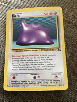 Ditto (18/62) Non Holo Fossil Set Rare Pokemon Card! FAST & FREE P&P! - Image 1