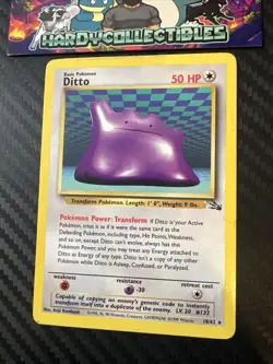 Pokemon TCG Ditto - Fossil Set 18/62 - Non-holo - WOTC - Moderate Play (MP) - Image 2