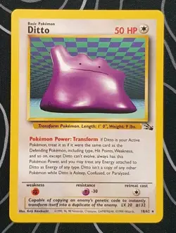 Ditto 18/62 Non Holo Fossil Pokemon Tcg Card Wotc Vintage Near Mint - Image 1