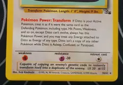 Ditto 18/62 Non Holo Fossil Pokemon Tcg Card Wotc Vintage Near Mint - Image 3