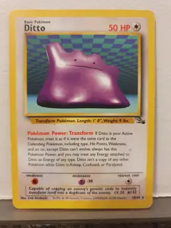 Pokemon TCG Ditto Fossil 18/62 Unlimited Rare Non‑Holo Wizards WOTC - Image 1