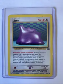 Pokemon TCG Ditto Fossil, Unlimited Rare, Non-Holo Card 18/62 - Image 1