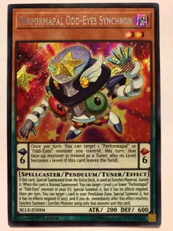 Yugioh 3x Performapal Odd-Eyes Synchron x3 BLLR-EN004 Secret 1st Ed - NM - Image 1