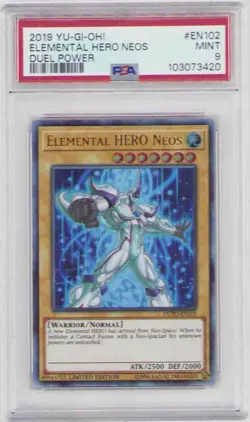 ELEMENTAL HERO NEOS DUEL POWER EN-102 YUGIOH PSA GRADED MINT 9 2019 - Image 1