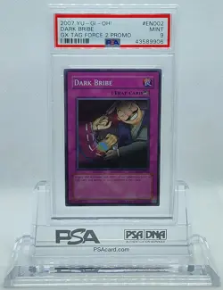 YUGIOH GX04-EN002 DARK BRIBE SUPER RARE HOLO FOIL PSA 9 MINT #43589906 - Image 2