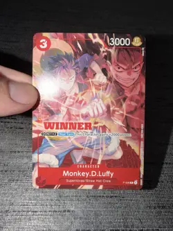 Carte One Piece Monkey.D.Luffy P-006 Promo WINNER English Card - Image 3