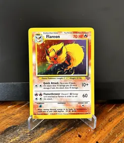 Pokemon 1999 TCG Flareon Jungle 3/64 Holo Unlimited Holo Rare HP - Image 1