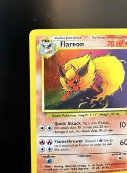 Pokemon 1999 TCG Flareon Jungle 3/64 Holo Unlimited Holo Rare HP - Image 2