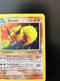 Pokemon 1999 TCG Flareon Jungle 3/64 Holo Unlimited Holo Rare HP - Image 5