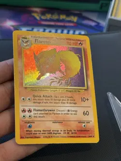 Pokemon TCG Flareon Jungle 3/64 Holo Unlimited Holo Rare 1999 NO Symbol - Image 4