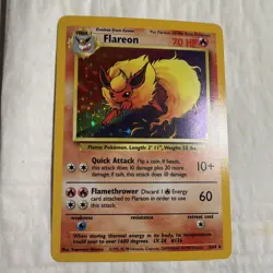 Pokemon TCG Flareon Jungle 3/64 Holo Unlimited Holo Rare No Symbol - Image 1