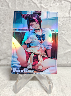 Juri Han Trading Card Waifu Goddess Story Anime Girl holo Karte Manga Full Art - Image 1