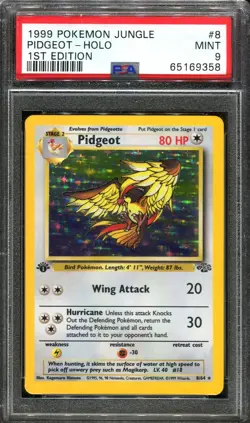 PSA 9 Pidgeot 8/64 Holo 1st Ed Jungle Pokemon Card - Image 1