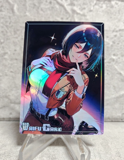 Mikasa Ackerman Trading Card Waifu Goddess Story Anime Girl holo Karte Manga - Image 1
