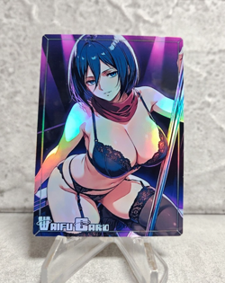 Mikasa Ackerman Trading Card Waifu Goddess Story Anime Girl holo Karte Manga - Image 1