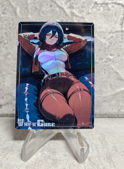 Mikasa Ackerman Trading Card Waifu Goddess Story Anime Girl holo Karte Manga - Image 1