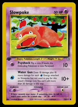 Pokemon Card - Slowpoke Neo Genesis 73/111 Common 1st Edition - Image 1