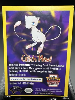 SQUARE CORNER Catch Mew 1999 Mew PROMO Insert WOTC Pokemon League Cards LP - Image 2
