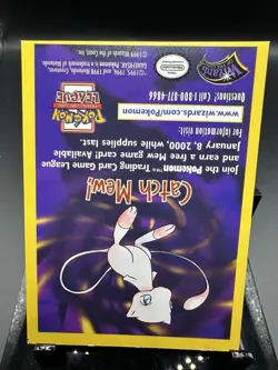 SQUARE CORNER Catch Mew 1999 Mew PROMO Insert WOTC Pokemon League Cards LP - Image 3