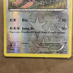 REVERSE HOLO Herdier 109/146 NM - XY Pokemon Card - Tomokazu Komiya Art - Image 2