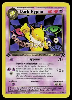Pokemon Card - Dark Hypno Team Rocket 26/82 Rare 1st Edition - Image 1