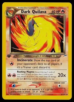 Pokemon Card - Dark Quilava Neo Destiny 39/105 Uncommon 1st Edition - Image 1