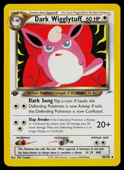 Pokemon Card - Dark Wigglytuff Neo Destiny 40/105 Uncommon 1st Edition - Image 1