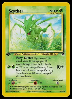 Pokemon Card - Scyther Neo Discovery 46/75 Uncommon 1st Edition - Image 1