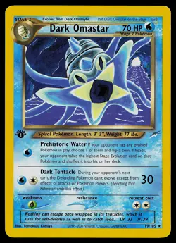 Pokemon Card - Dark Omastar Neo Destiny 19/105 Rare 1st Edition - Image 1