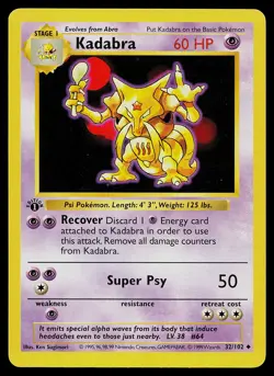 Pokemon Card - Kadabra 1st Edition Base Set Shadowless 32/102 - Image 1