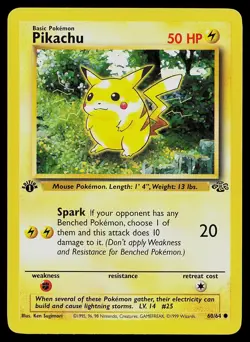 Pokemon Card Jungle Pikachu 60/64 1st Edition Common - Image 1