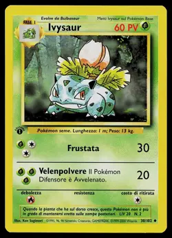 Pokemon Card - Ivysaur ITALIAN Base Set 30/102 Uncommon 1st Edition - Image 1